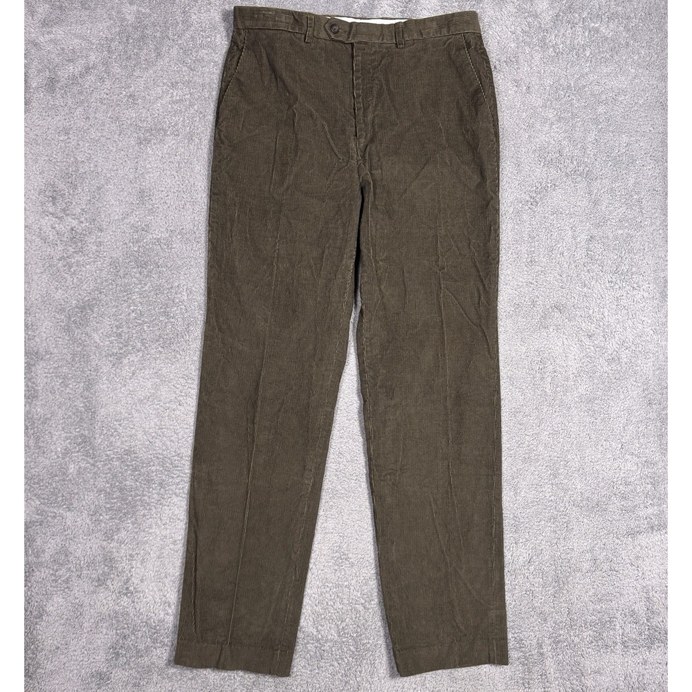 Ralph Lauren Corduroy Pants Men 34x34 Dress Trouser Chino Flat Olive